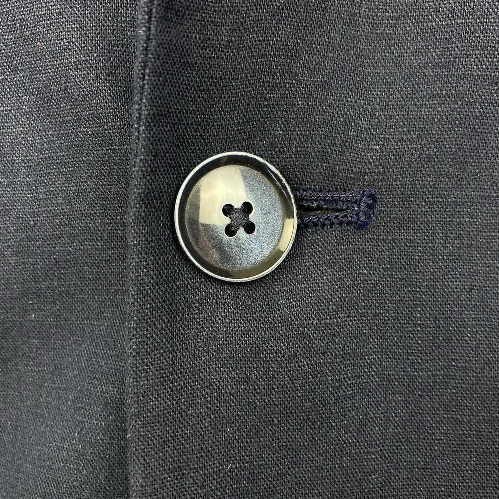 Tommy Hilfiger Mens Modern-Fit Suit Jacket 42L Linen Navy Blue